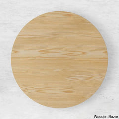 Devon Cozy 40’’ Round Wooden Dining Table Set With Blue Upholstered Chairs