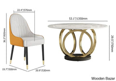 Diamond Sintered Stone Top Rectangle Dining Table Set - 1 & 6 Chairs