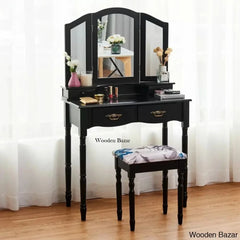 Django Vanity Dressing Table With Stool Black