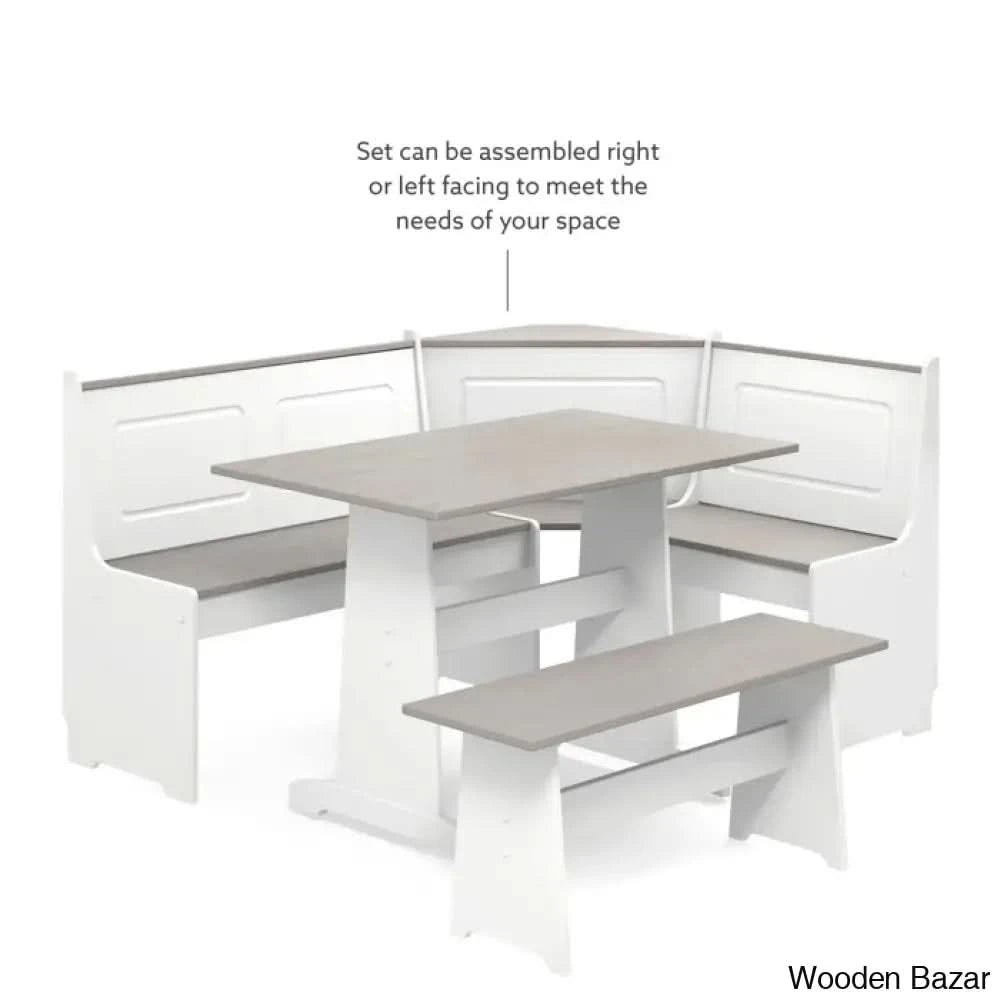 Dragon 5 Seater Corner Pine Breakfast Nook With Hidden Storage