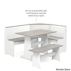 Dragon 5 Seater Corner Pine Breakfast Nook With Hidden Storage