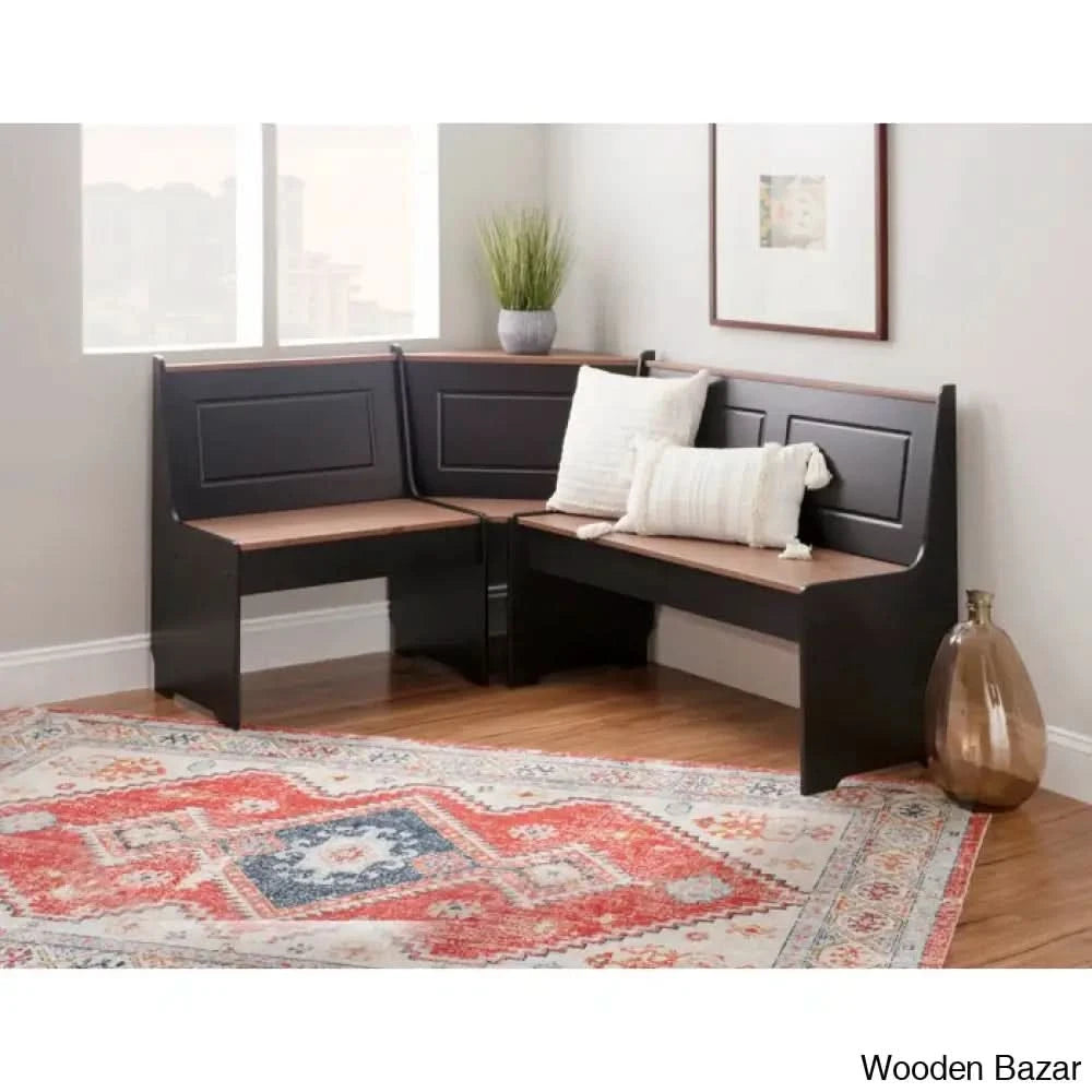 Dragon 5 Seater Corner Pine Breakfast Nook With Hidden Storage