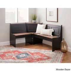 Dragon 5 Seater Corner Pine Breakfast Nook With Hidden Storage