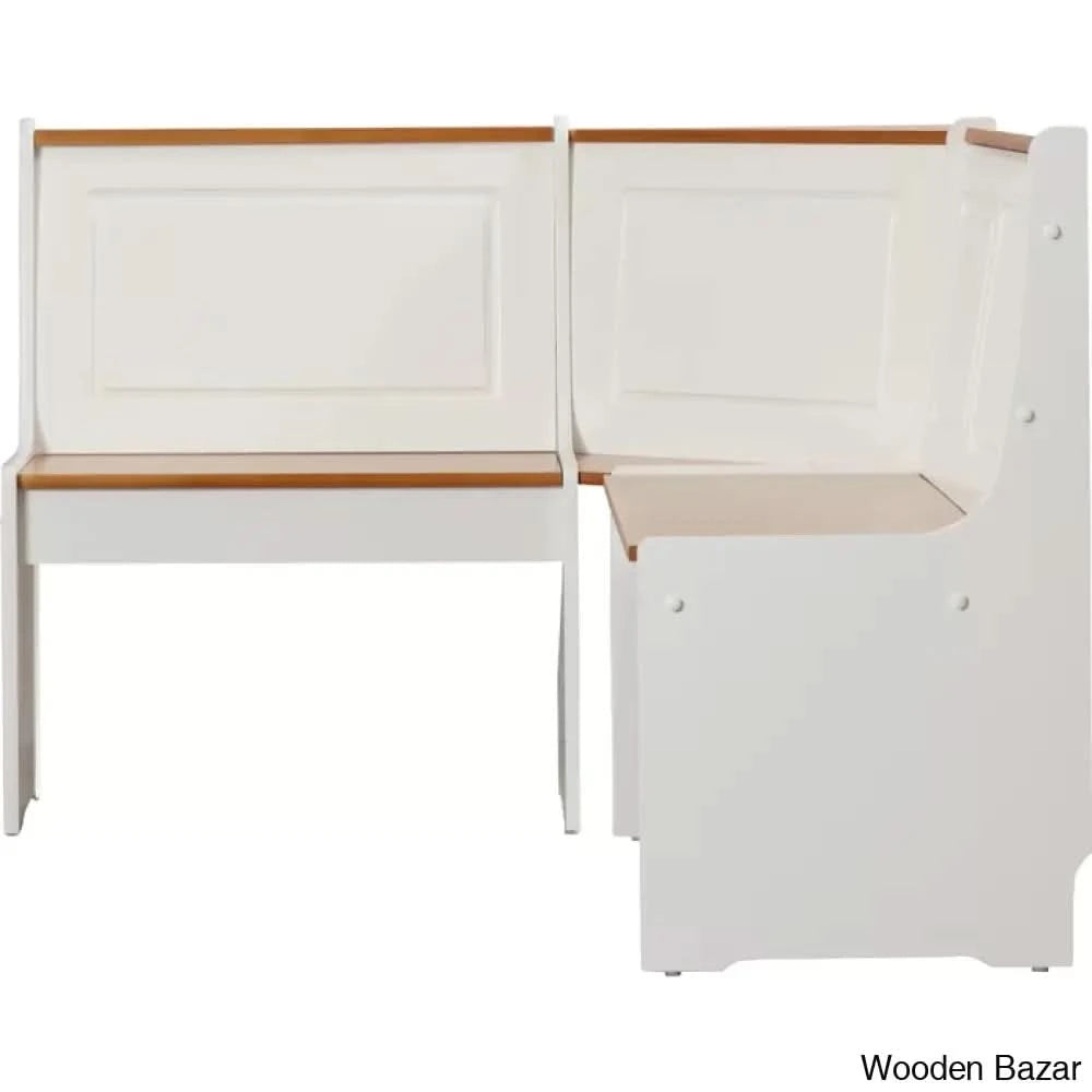 Dragon 5 Seater Corner Pine Breakfast Nook With Hidden Storage