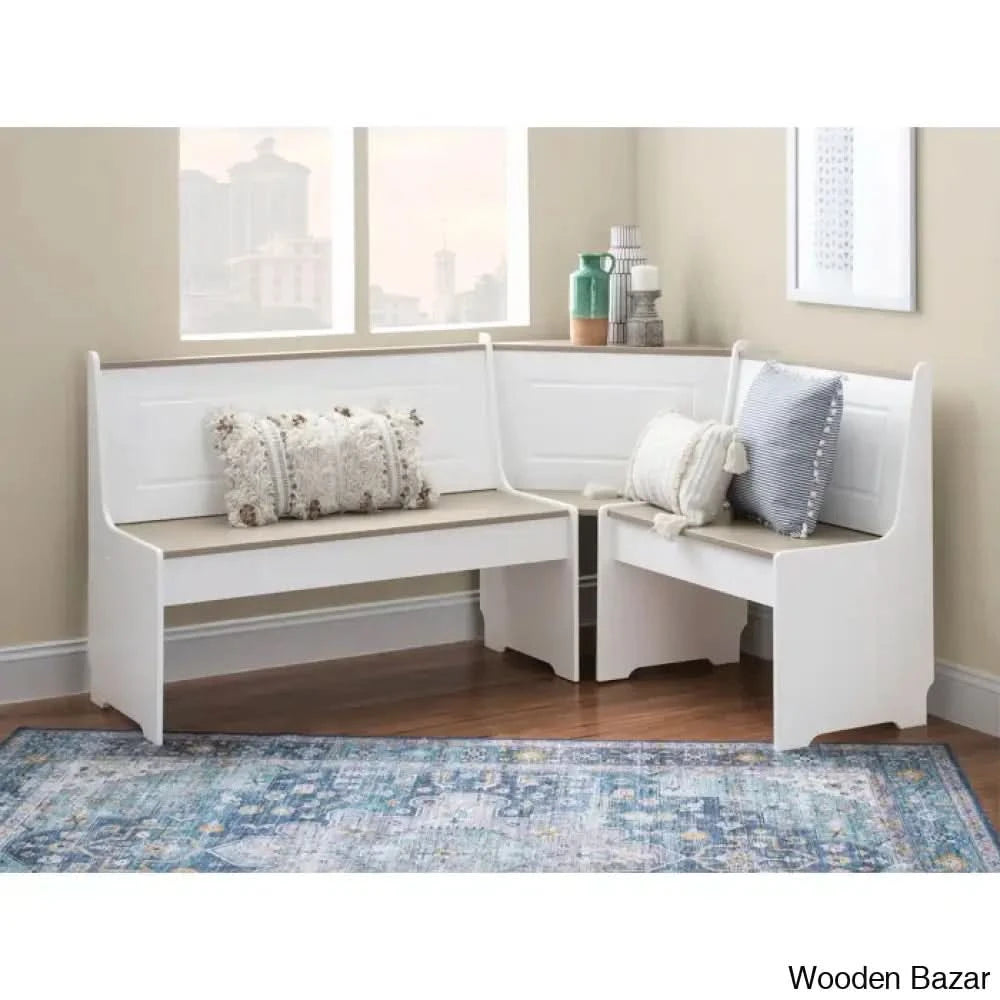 Dragon 5 Seater Corner Pine Breakfast Nook With Hidden Storage