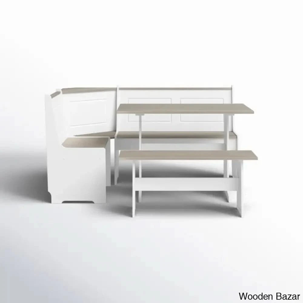 Dragon 5 Seater Corner Pine Breakfast Nook With Hidden Storage