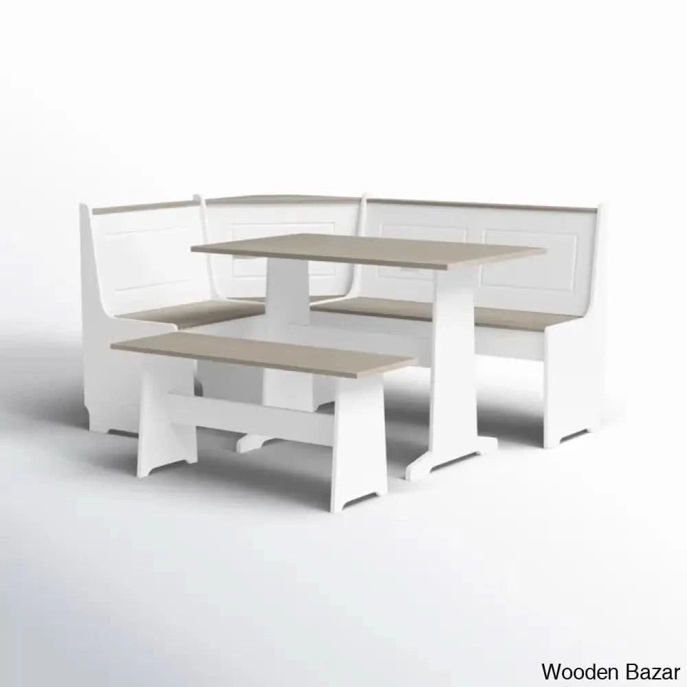 Dragon 5 Seater Corner Pine Breakfast Nook With Hidden Storage