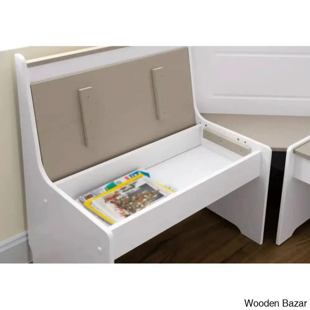 Dragon 5 Seater Corner Pine Breakfast Nook With Hidden Storage