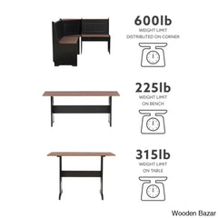 Dragon 5 Seater Corner Pine Breakfast Nook With Hidden Storage