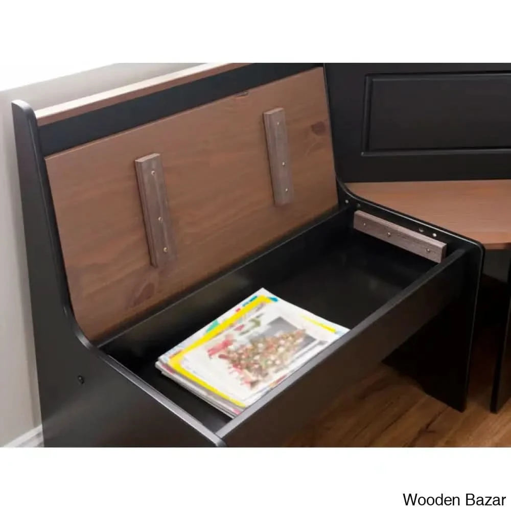 Dragon 5 Seater Corner Pine Breakfast Nook With Hidden Storage