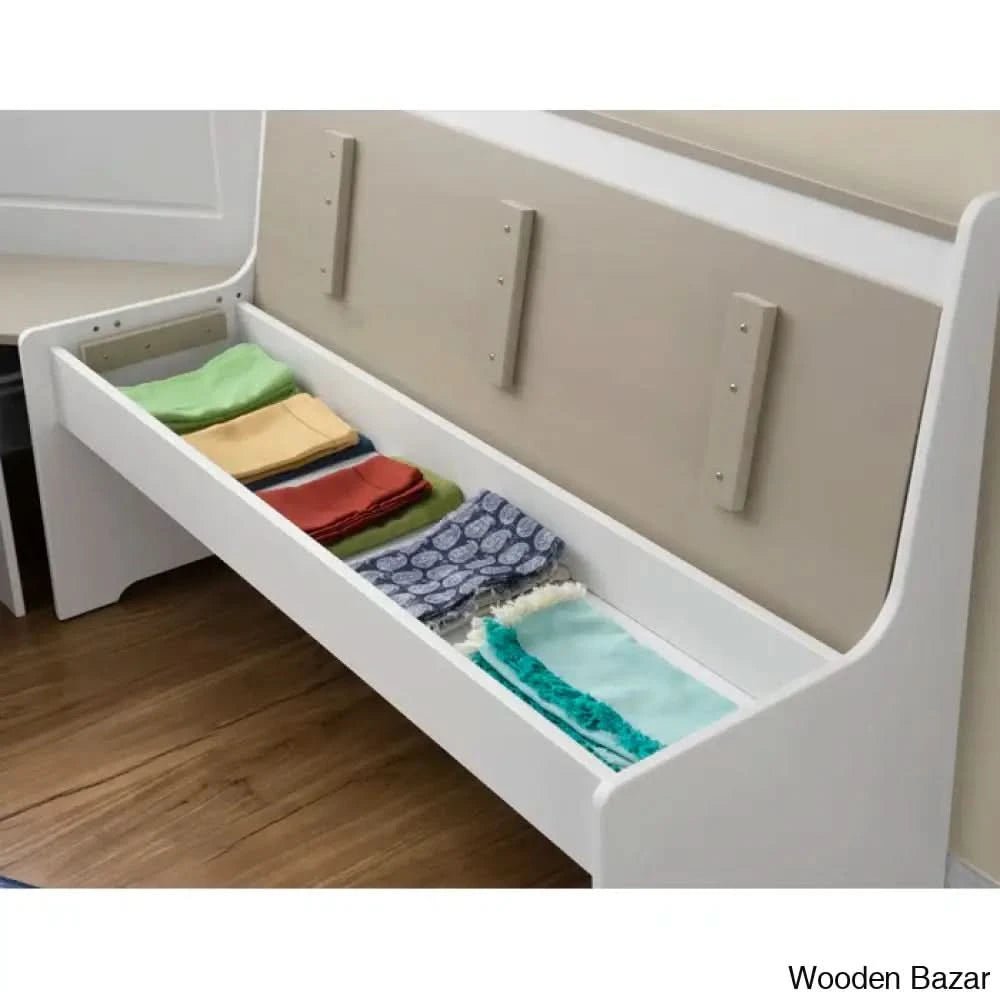 Dragon 5 Seater Corner Pine Breakfast Nook With Hidden Storage