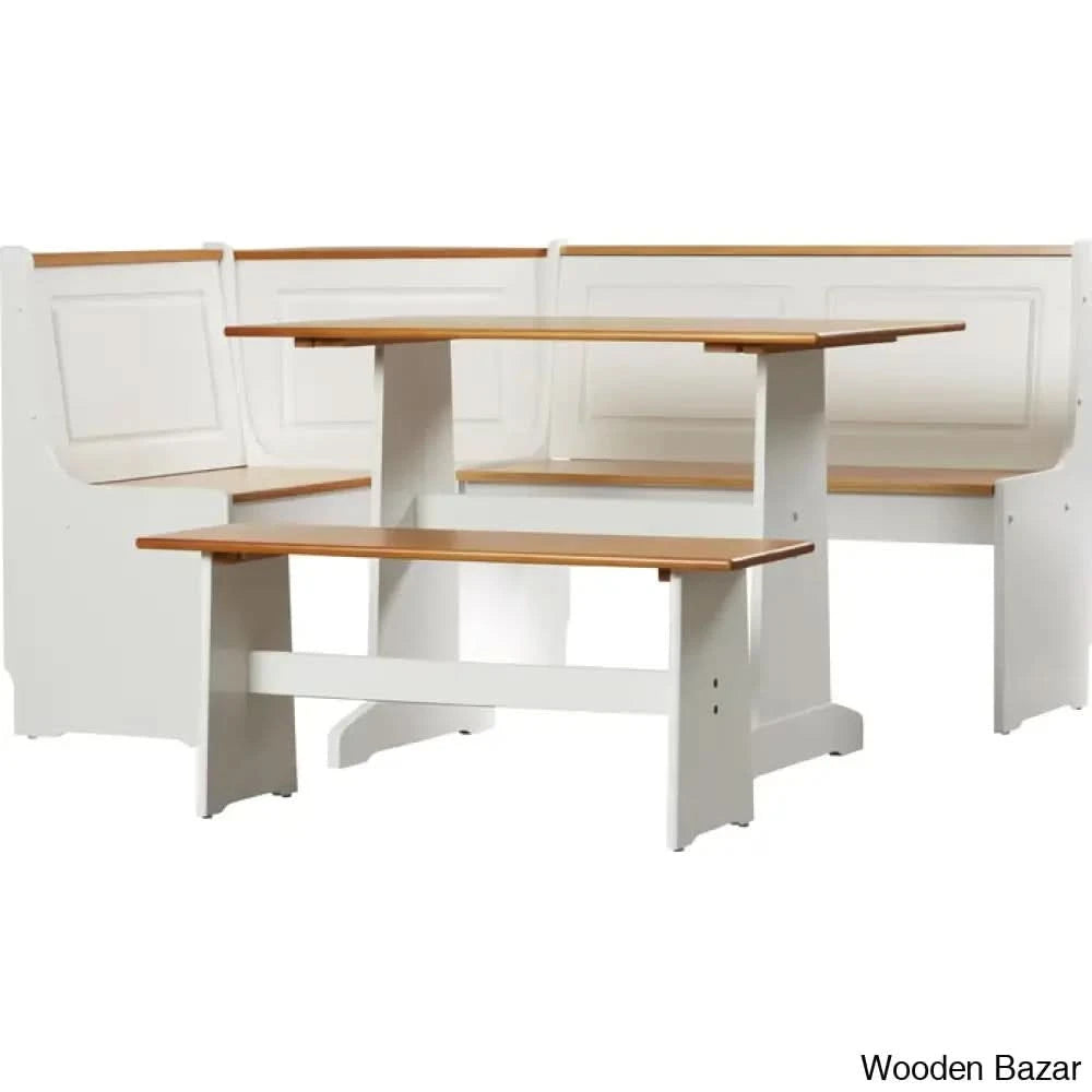 Dragon 5 Seater Corner Pine Breakfast Nook With Hidden Storage