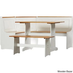 Dragon 5 Seater Corner Pine Breakfast Nook With Hidden Storage