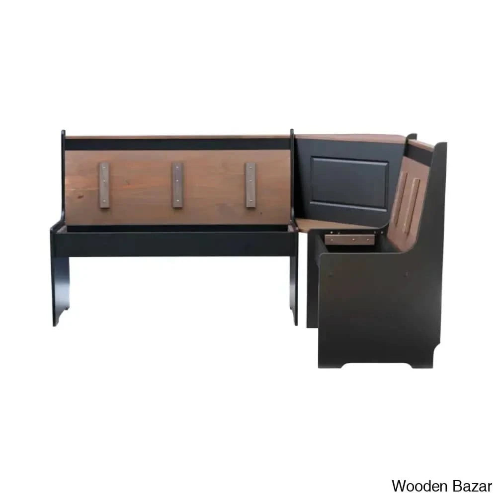 Dragon 5 Seater Corner Pine Breakfast Nook With Hidden Storage