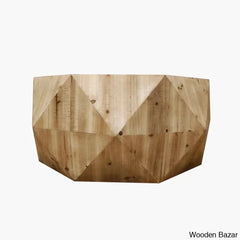 Dreightone Three-Dimensional Embossed Pattern Design Coffee And Center Table Round Wood