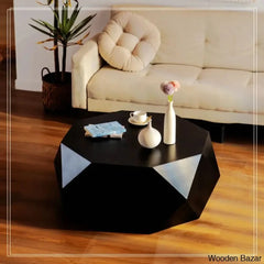 Dreightone Three-Dimensional Embossed Pattern Design Coffee And Center Table Round Wood