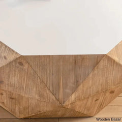 Dreightone Three-Dimensional Embossed Pattern Design Coffee And Center Table Round Wood