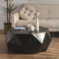 Dreightone Three-Dimensional Embossed Pattern Design Coffee And Center Table Round Wood