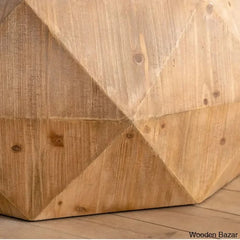 Dreightone Three-Dimensional Embossed Pattern Design Coffee And Center Table Round Wood