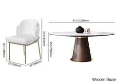 Duff Mid-Century Modern 7-Piece Dining Set - 48’’ Round White Table With 6 Stylish Side Chairs