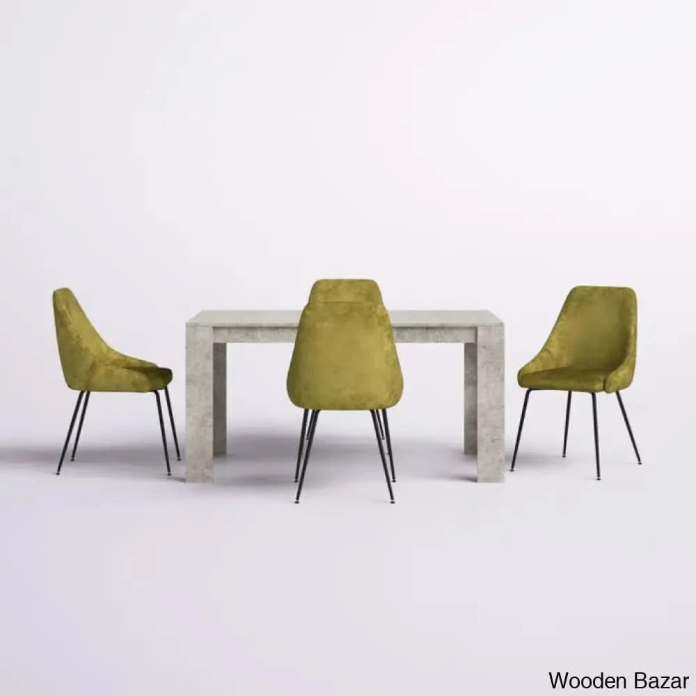 Dunstan Stylish 4 Seater Dining Table Set - Wooden Bazar