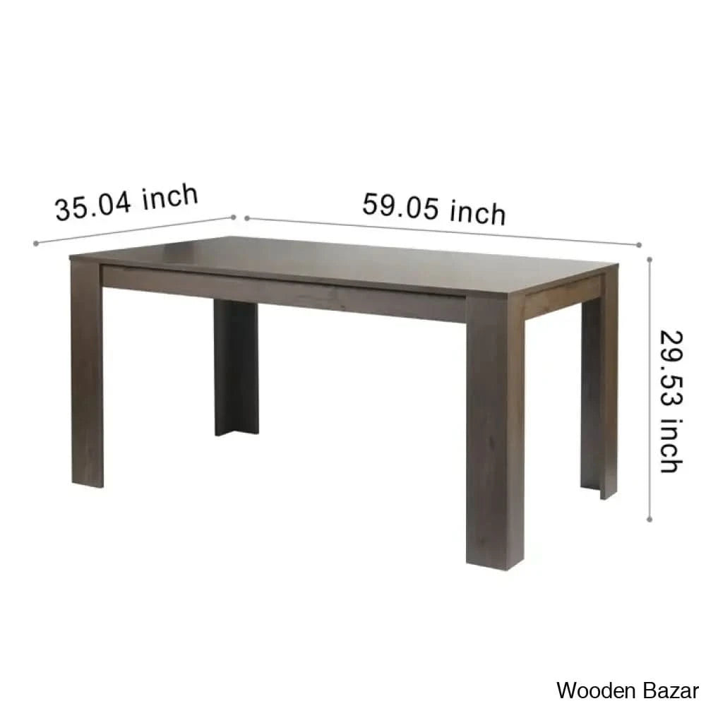 Dunstan Stylish 4 Seater Dining Table Set - Wooden Bazar