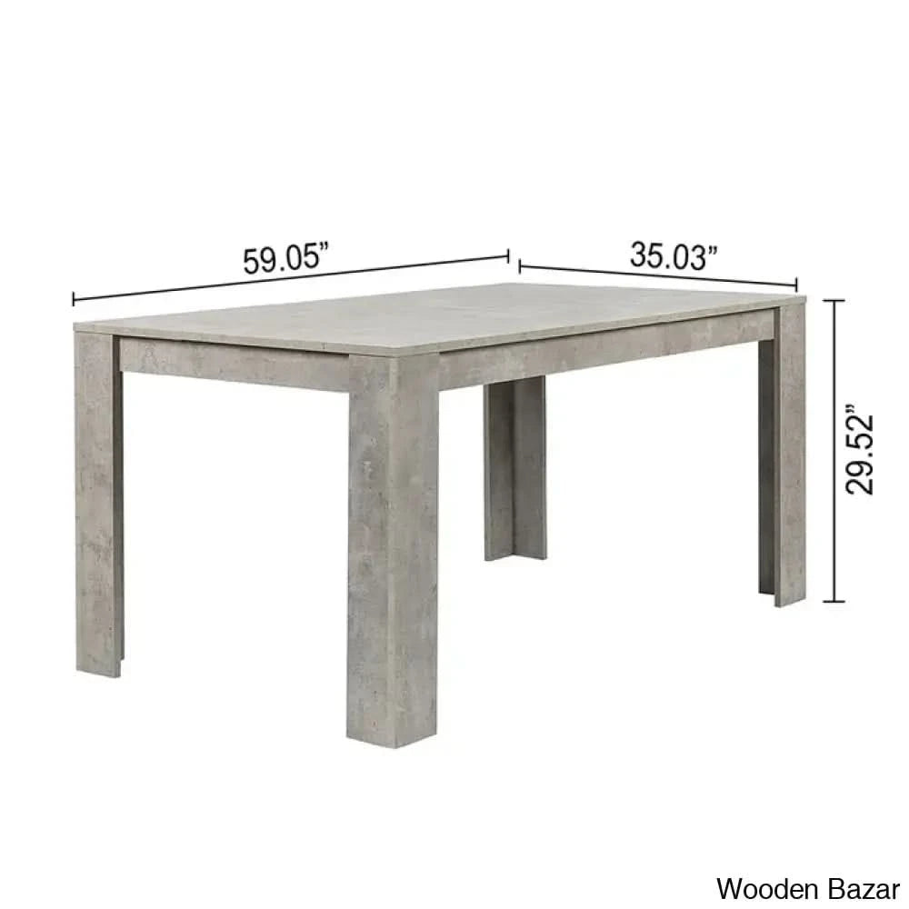 Dunstan Stylish 4 Seater Dining Table Set - Wooden Bazar