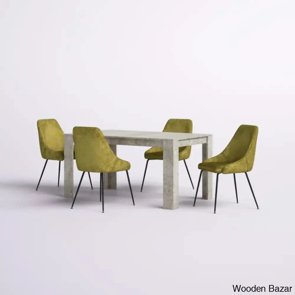 Dunstan Stylish 4 Seater Dining Table Set - Wooden Bazar