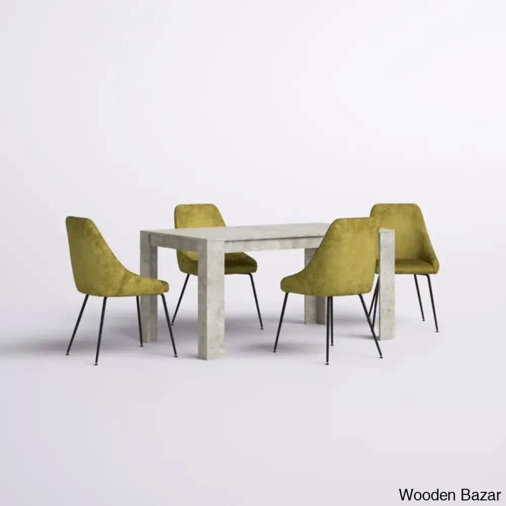 Dunstan Stylish 4 Seater Dining Table Set - Wooden Bazar