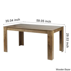 Dunstan Stylish 4 Seater Dining Table Set - Wooden Bazar