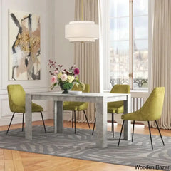 Dunstan Stylish 4 Seater Dining Table Set - Wooden Bazar Cemented