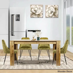 Dunstan Stylish 4 Seater Dining Table Set - Wooden Bazar Mix Oak