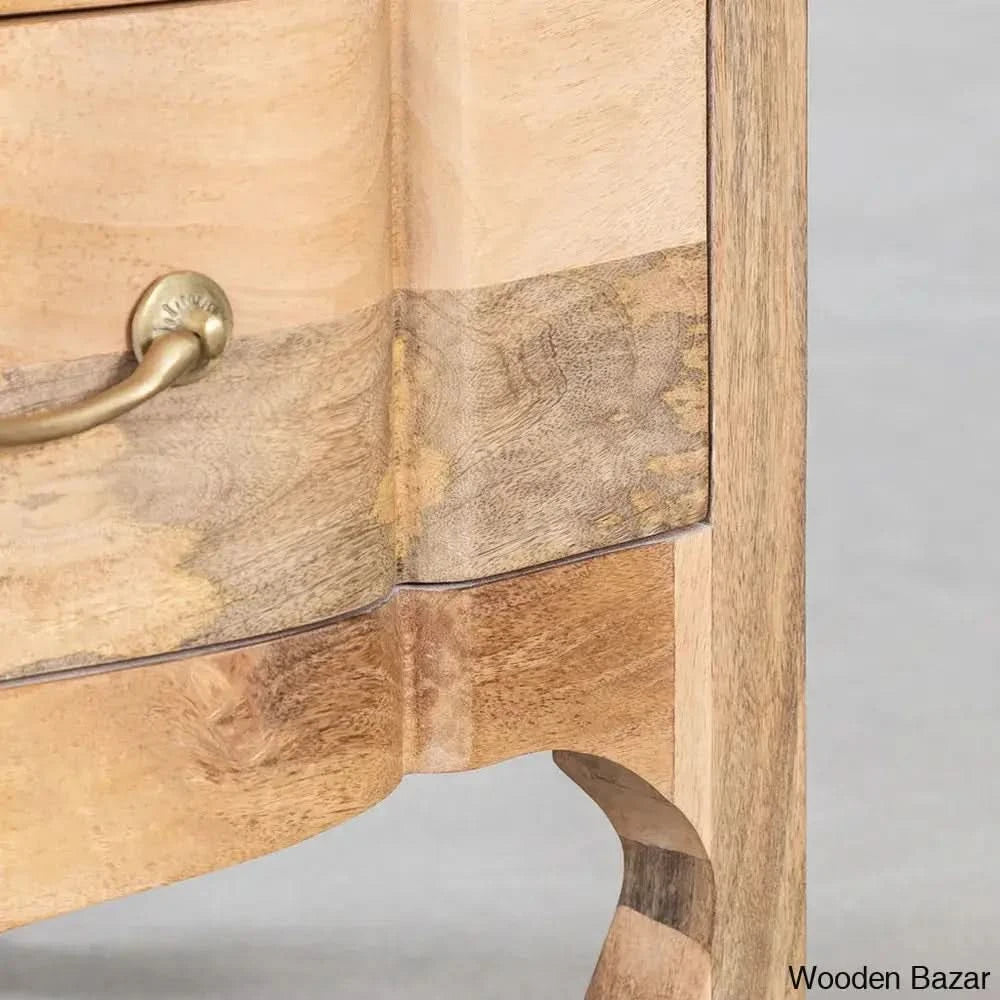 Edison Solid Wood Dabina Chest Of Drawers - Wooden Bazar