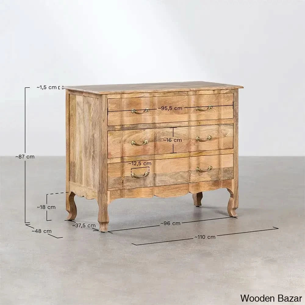 Edison Solid Wood Dabina Chest Of Drawers - Wooden Bazar