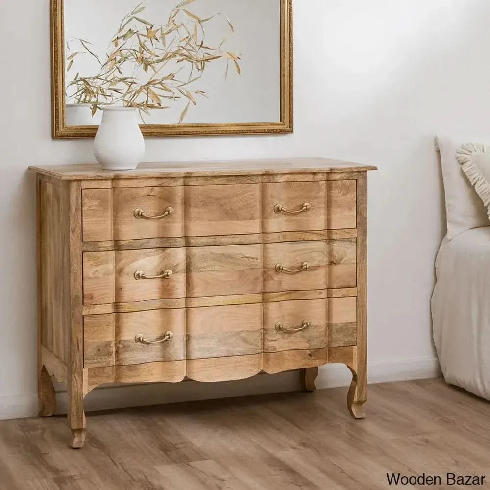 Edison Solid Wood Dabina Chest Of Drawers - Wooden Bazar