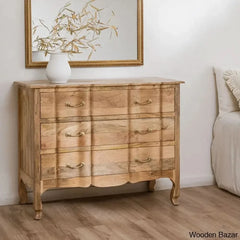 Edison Solid Wood Dabina Chest Of Drawers - Wooden Bazar