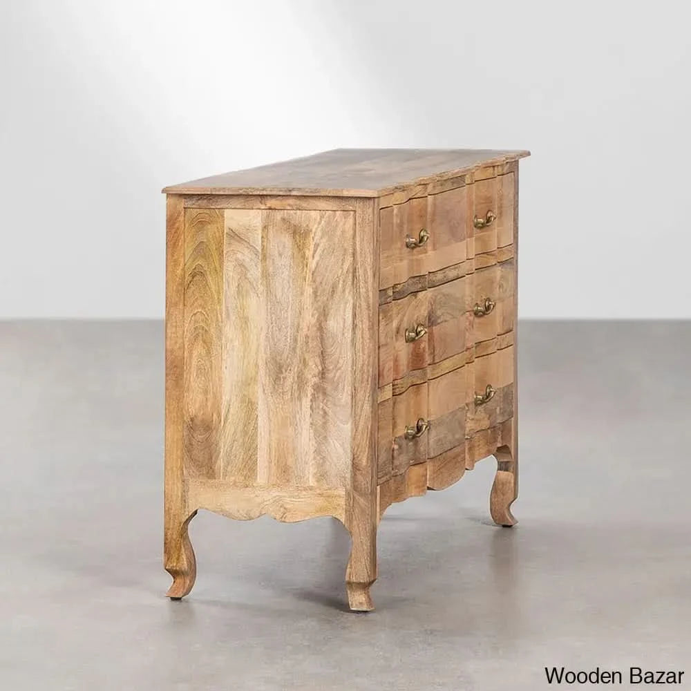 Edison Solid Wood Dabina Chest Of Drawers - Wooden Bazar