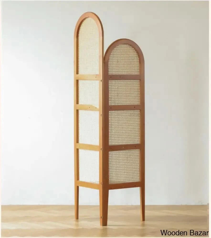 Ele Modern Rattan Corner Cabinet With Wooden Shelves Simple Triangle Storage & Bookshelf For