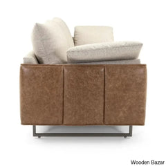 Eliana Contemporary Beige Upholstered Sofa In Modern Elegance Soft Fabric