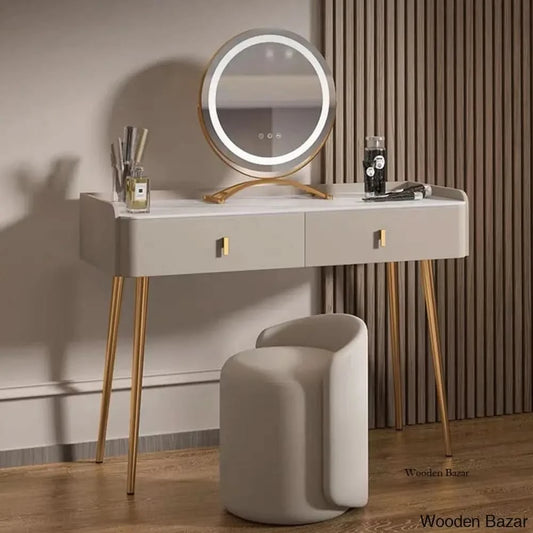 Emborough Vanity Dressing Table With Lighted Mirror And Stool