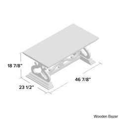 Emersync 46āā Solid Wood Distressed Scrollwork Coffee And Center Table