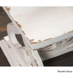 Emersync 46āā Solid Wood Distressed Scrollwork Coffee And Center Table