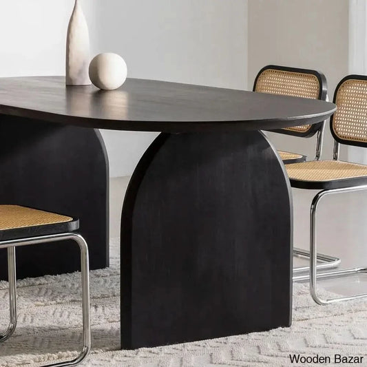 Emmet Latest 4 Seater Rattan Oval Dining Set