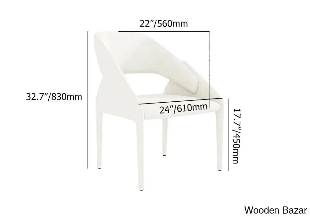 Emory Modern White Faux Leather Dining Chairs With Open Back – Set Of 2 For Stylish Rooms