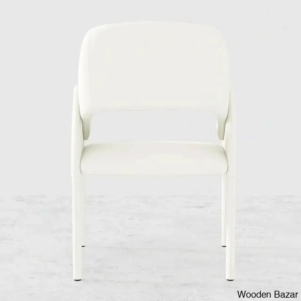 Emory Modern White Faux Leather Dining Chairs With Open Back – Set Of 2 For Stylish Rooms