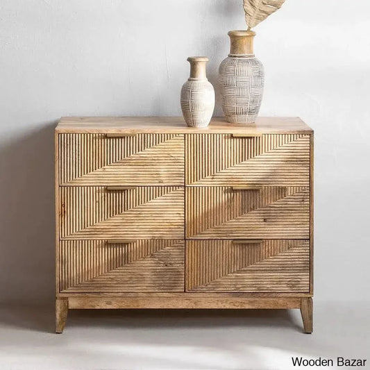 Errol Solid Wood Baty Design Chest Of Drawers - Wooden Bazar