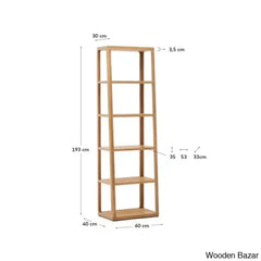 Eternal Essence Solid Wood Maymai Bookshelf - Wooden Bazar