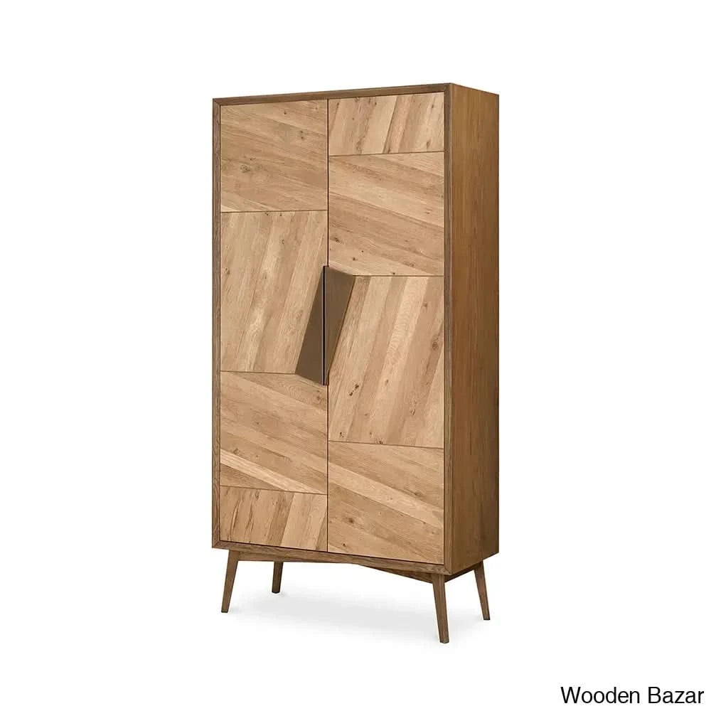 Ethelred Crafted Comfort Charlton Tall Cabinet Wardrobe - Wooden Bazar