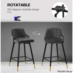 Eve Swivel Velvet Upholstered Counter & Bar Stool (Set Of 2)