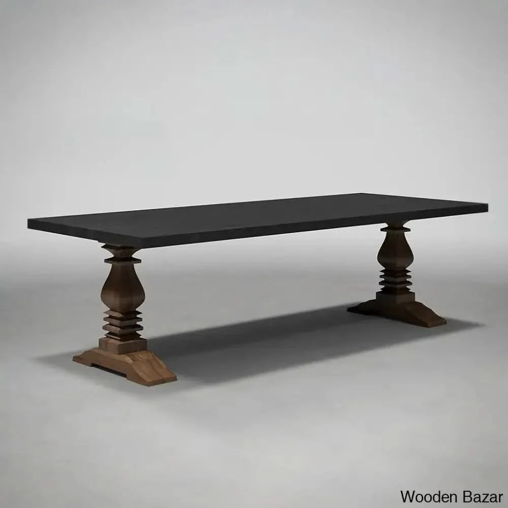 Farrar New Vintage Look Modern Royal Dining Table - Wooden Bazar